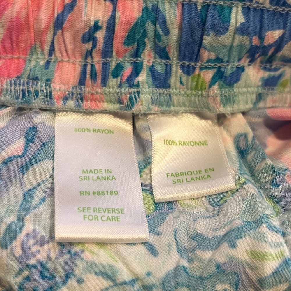 Lilly Pulitzer Katia Fished My Wish Pull On Shorts Size XS Blue Green‎ Pink - Picture 5 of 5